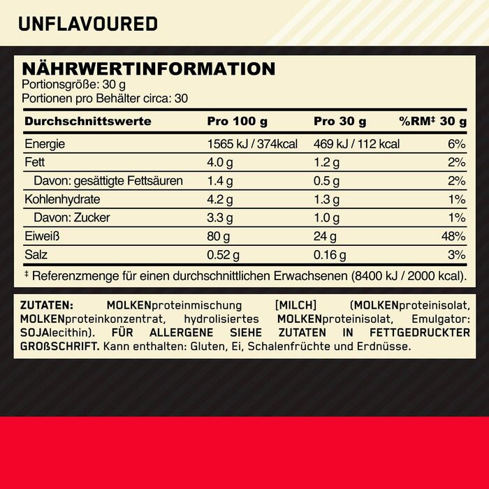Протеїновий порошок Optimum Nutrition Gold Standard 100, Neutral, 900 г