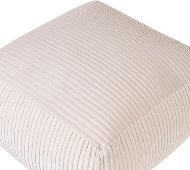 Пуф для сидіння, Табурет, Вельвет, Бежевий, 50 x 50 см, Квадратний, Сучасний, Скандинавський, Mukki