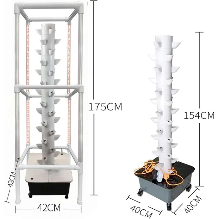 Ярусів 45 отворів Aquaponics Growth System Vegetable Plant Tower Подарунок для любителів саду Стандарт//, 15