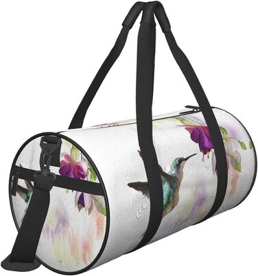 Дорожня сумка-шопер Колібрі з квітковим малюнком, велика спортивна сумка для фітнесу та подорожей, сумка для покупок, на вихідні та для ночівлі, унісекс