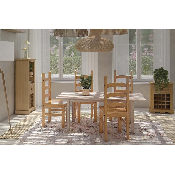 Обідній/кухонний стіл (4 розміри) з висувною дошкою, дуб сонома, 80-120 x 80 см