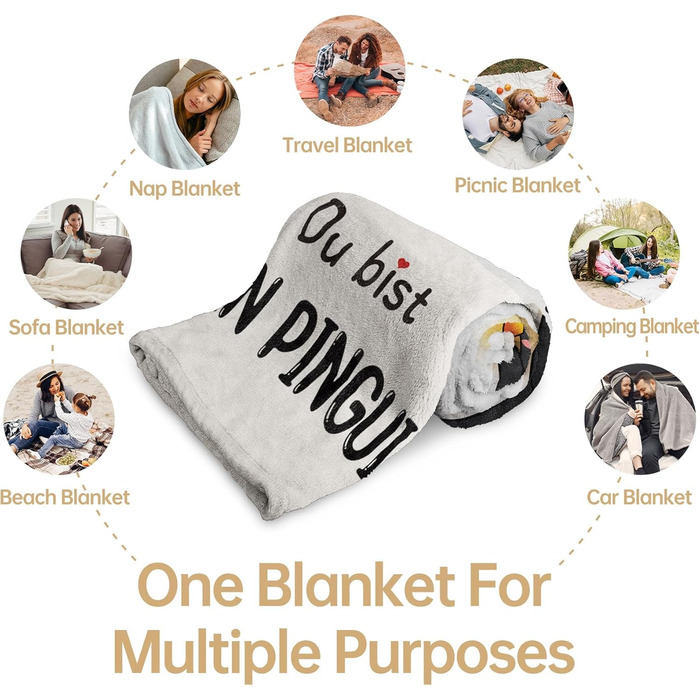 Подарунок на День святого Валентина для нього/неї, подарунки &quotЯ тебе кохаю&quot для жінок та чоловіків, персоналізована ковдра з пінгвіном, для партнера, подарунок на річницю для нього/неї, подарунок на День святого Валентина 157x132 см