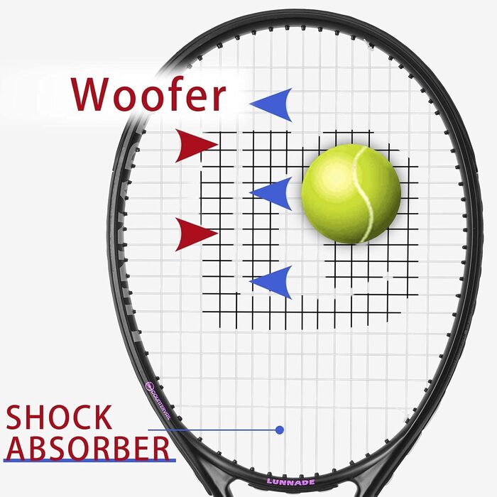 Доросла тенісна ракетка, 27 дюймів, чорний/рожевий