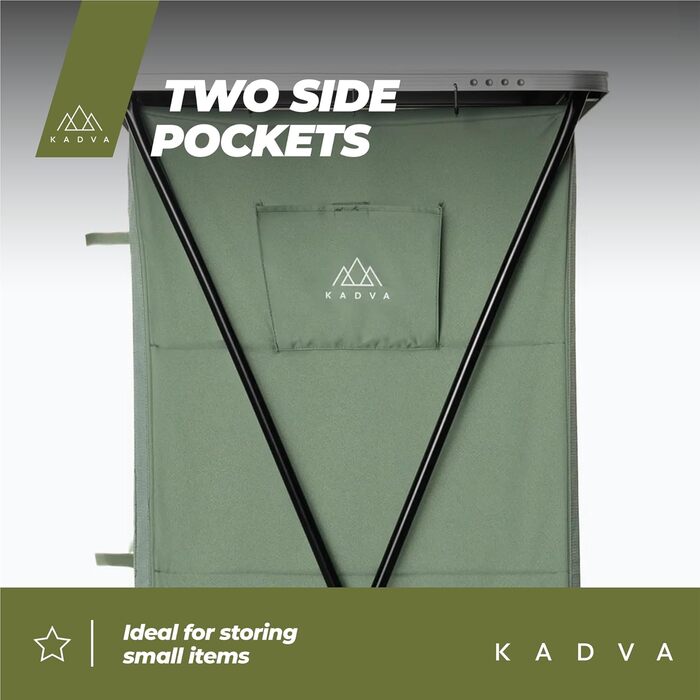 Кемпінгова шафа CAMPShelf 24, розміри 66,5 x 90 x 139 см. Кемпінгова шафа виготовлена з міцного матеріалу. Легка та стійка конструкція. Легко збирається та транспортується. Колір зелений.