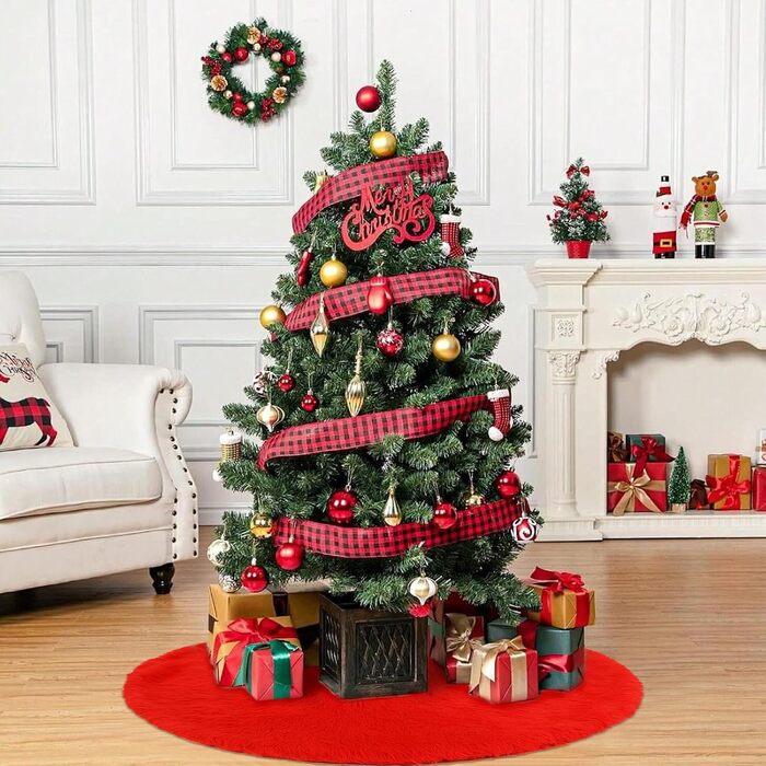 Плюшева ковдра для ялинки червона Flying Pottery