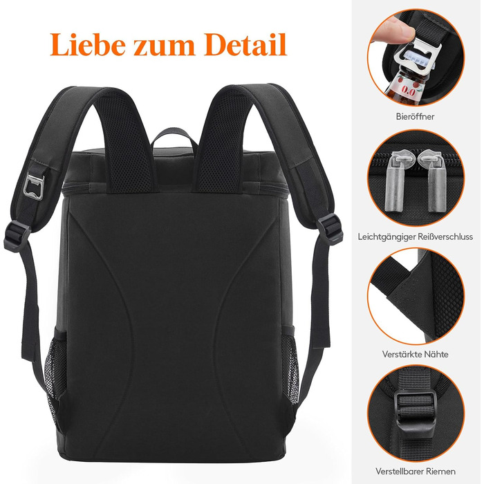 Рюкзак-холодильник Lifewit 30L на 36 банок, герметичний рюкзак-холодильник, водонепроникна ізольована сумка для обіду для чоловіків, жінок, роботи, пікніків, пляжу, кемпінгу, подорожей, чорний L