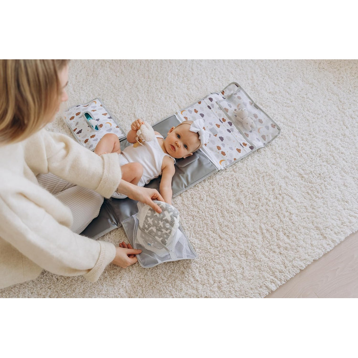 Пеленальний матрацик для подорожей компактний пеленальний матрацик XL - комбінований знімний пеленальний мішок з 6 відділеннями, д