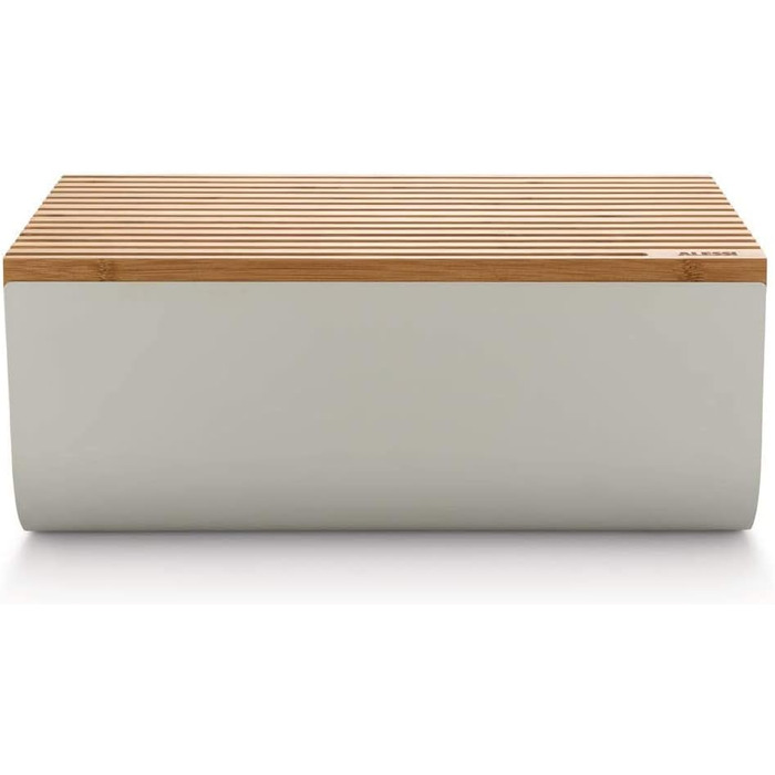 Хлібник з нержавіючої сталі з епоксидною смолою та бамбуковою деревиною, теплого сірого кольору, 03 WG -