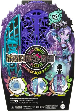 Набір Monster High Secrets Skulltimate, що включає ляльку та аксесуари, Garden Mysteries Twyla із зачарованою шафою та понад 19 сюрпризів для чаювання, таких як одяг для ляльок, HYT74