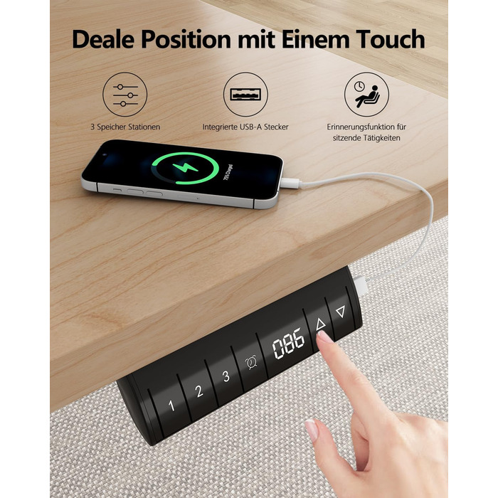 Письмовий стіл з регульованою висотою 160 x 80 см, електрично регульований стіл з функцією пам&39яті, комп&39ютерний стіл з організацією кабелів, стіл для роботи стоячи, офісний стіл, бежевий 160 x 80 см