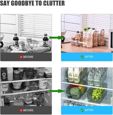Органайзери для холодильника Mittel - контейнери для свіжих продуктів харчової якості, без BPA, прозорі, середнього розміру, 2 шт.