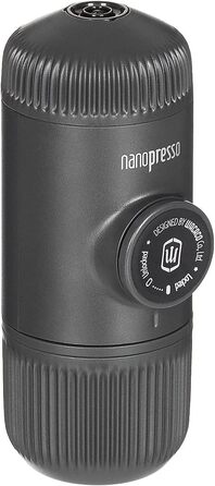 Портативна еспресо-машина WACACO Nanopresso, оновлена версія мініпресо, тиск 18 бар, туристична кавоварка без захисного чохла, з ручним керуванням, для кемпінгу на вулиці або в приміщенні, сірий