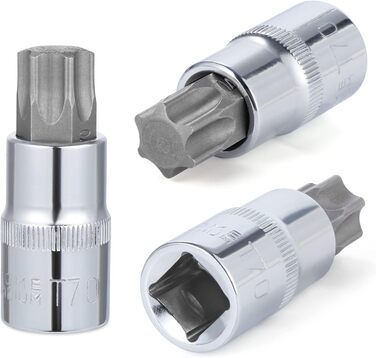Набір біт Torx Gueenky 13 шт., T8 - T70, насадки Torx 1/4, 3/8, 1/2, комплект головок Torx та зірочкових