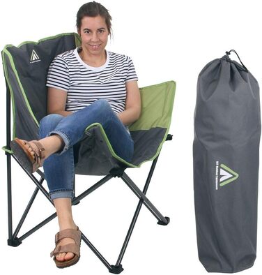 Крісло для кемпінгу 10T Jace Beechnut XXL Складаний стілець до 130 кг Стілець з підсклянником бічною кишенею