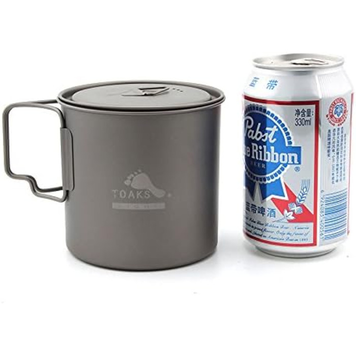 Титанова чашка та титановий горщик TOAKS для кемпінгу на природі 650 мл