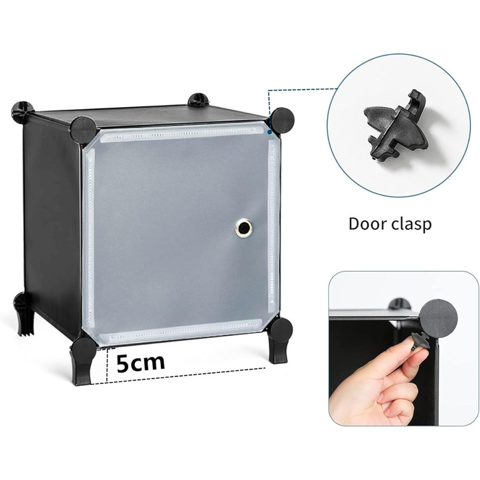 Модульний стелаж AWTATOS, 6 кубів, комбіновані полиці з дверима, багатофункціональна система полиць своїми руками для вітальні, спальні, ванної кімнати, чорний ULPZ008