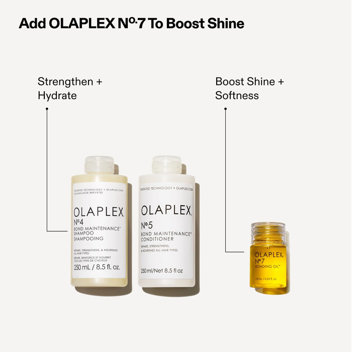 Набір для миття та блиску волосся Olaplex 4, 5, 7, Набір шампуню та кондиціонера для очищення, зволоження та контролю завивання волосся до 72 годин, Олія для зв&39язування для блиску та захисту, для всіх типів волосся
