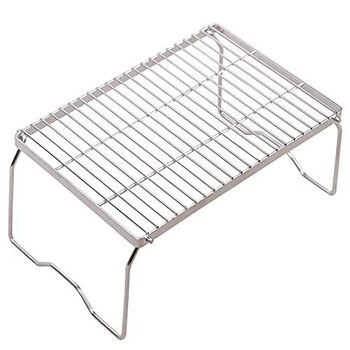 Складаний кемпінговий гриль REDCAMP, решітка для гриля на відкритому повітрі для пляжного гриля, легка портативна решітка для гриля з нержавіючої сталі для пікніків, походів, кемпінгу, барбекю на відкритому повітрі, задніх дворів, виживання, 44x32 см сіро