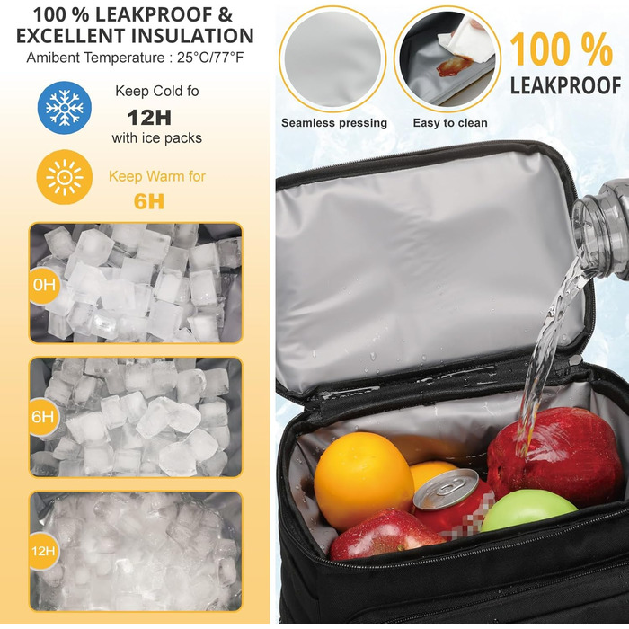 Тактичний рюкзак-холодильник, м&39який, легкий, герметичний рюкзак-холодильник, ізольована сумка-холодильник, портативна м&39яка сумка-холодильник, водонепроникна для пляжу, подорожей, кемпінгу, пікніка та походів, чорний