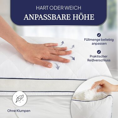 Високоякісні подушки Gentle North 40x80 см готельної якості - Комплект із 2 пухнастих, добре наповнених подушок для сну, підходять для алергіків (сертифіковані за стандартом Oeko-Tex Standard 100) - Можна прати при 60C 2 рази 40x80