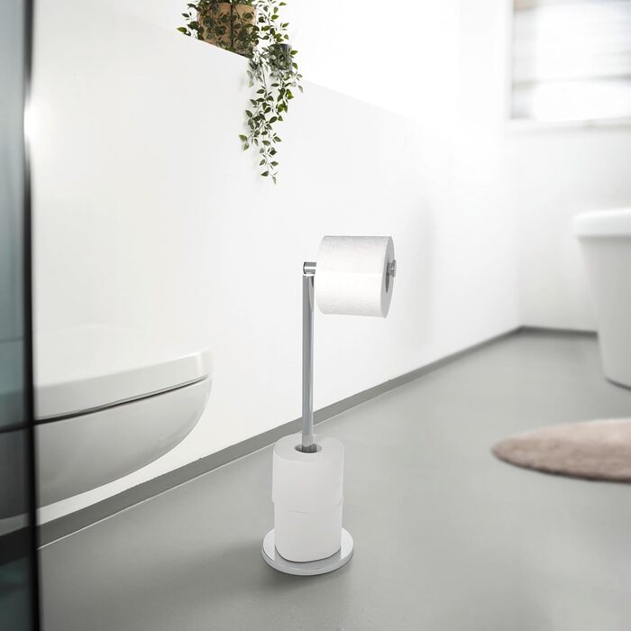 Підставка для туалетного рулону 2в1, нержавіюча сталь срібляста