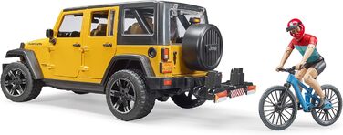 Джип Wrangler Rubicon Unlimited з гірським велосипедом і велосипедистом - 116 позашляховик велосипед іграшкова фігурка bworld, 02543 -