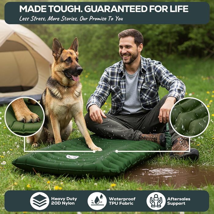 Каре-килимки Gear Doctors, самонадувальні, надлегкі, Apollo air 4.3-5.2 R, ізольовані, 1.5-3.3 дюйма, обов&39язкові, надувні, пінопластові, повітряні, для сну, самонадувальні, повітряні, для кемпінгу, Ether