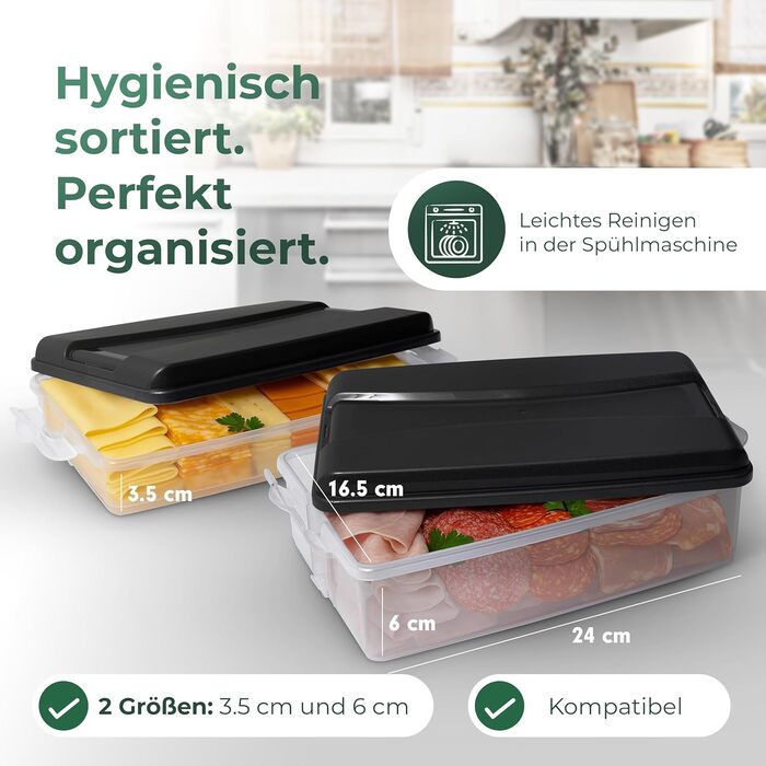 Контейнери для зберігання продуктів Novaliv (6 маленьких 4 великих 4 кришки), штабелюються для холодильника та морозильної камери, набір контейнерів для зберігання, коробка-органайзер, для м&39ясної нарізки, ковбас, сиру, фруктів, овочів, готових страв 31
