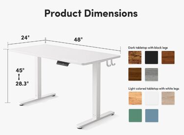Електричний стіл FEZIBO з регульованою висотою та портами зарядки USB-A та USB-C, 120 x 60 см, стіл для роботи сидячи та стоячи, білий 120 60 см білий