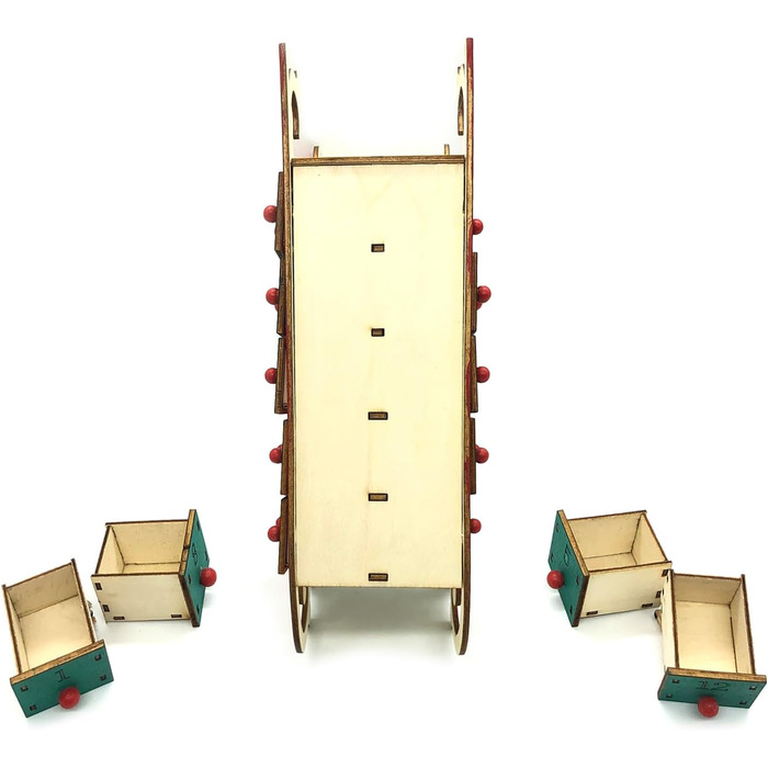 Різдвяні сани ялинка дерев"яний адвент-календар Guaber