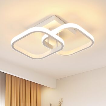 Стельовий світильник, світлодіодний стельовий світильник 18 Вт, сучасний креативний квадратний стельовий світильник 3000 K, стельові світильники для балконів, коридорів, гардеробів, спалень, ванних кімнат, білий