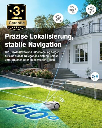 Робот-газонокосарка 800 без обмежувального дроту, повністю автоматична робот-газонокосарка з картуванням, надширокосмуговий зв'язо