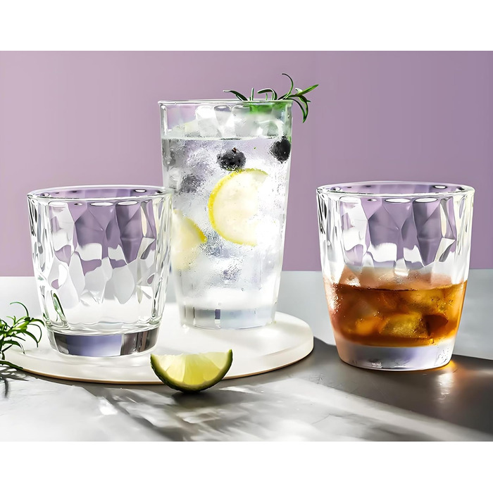 Виглядають як скло 300 мл набір з 6 пластикових стаканів для пиття, можна мити в посудомийній машині, без вмісту BPA, не б'ються,