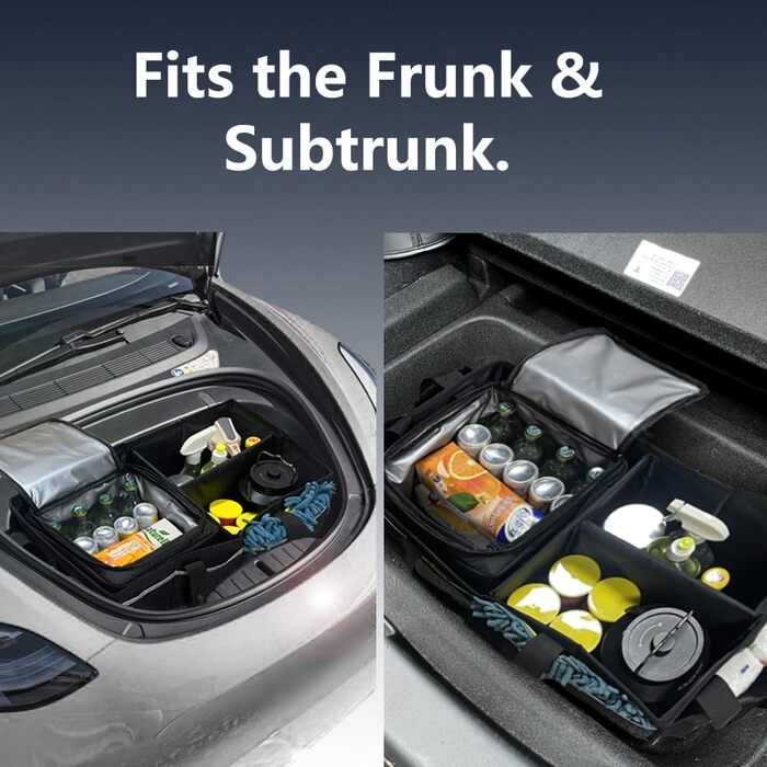 Органайзер для переднього багажника Tesla Model 3, сумка для кемпінгу з герметичним охолоджувачем, складана сумка для зберігання речей у передньому багажнику Tesla, компактна, покращена, потовщена, міцна, ідеальна для.