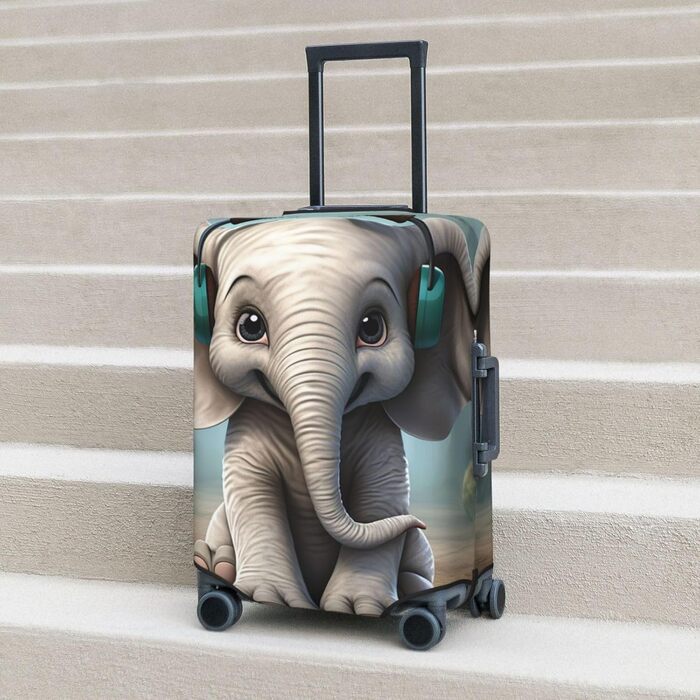Чохол для валізи Grauer Elefant, захисний, еластичний, стійкий до подряпин, водостійкий, для валіз розміром 45.7-81.3 см, чорний, XL