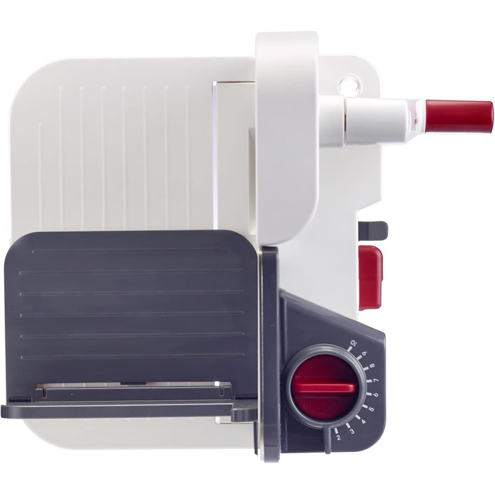 Харчовий слайсер Westmark, плавно регульована товщина різання, дуже гострий круглий ніж, пластик/нержавіюча сталь, компактний, білий/антрацитовий/червоний, 97012260 модель 2022 року