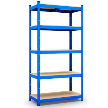 Стелаж для зберігання Panorama24 синього кольору, вантажопідйомність до 875 кг - Розміри 200 x 100 x 60 см, полиця, полиця для підвалу, полиця без болтів, полиця для майстерні, полиця для важких робіт