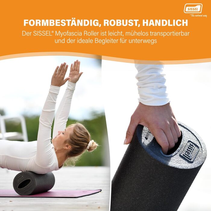 Міофасційний валик SISSEL Фасційний валик з виїмкою для захоплення Фасційний валик для спини 40 см Ергономічний для спини та хребта Пінопластовий валик з матеріалу EPP Міцний та стабільний за розмірами, синій