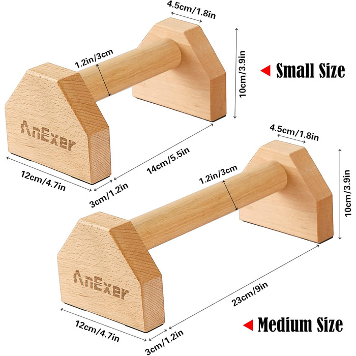 Дерев&39яні ручки для віджимань, паралелети, ручки для стійки на руках для калістеніки, нековзні перекладини для віджимань, ручки для віджимань, що не ковзають, ручки для калістеніки для силових тренувань та йоги, 20 см