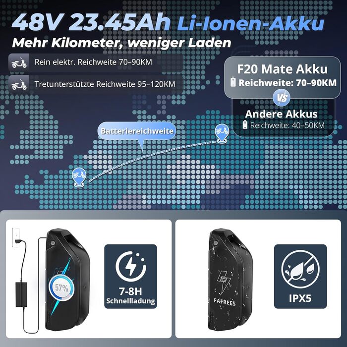 Колісний складний електровелосипед 48V 23.45Ah акумулятор 115KM шосейний офіційний Жіночий електровелосипед 180KG, електричні велосипеди 65Nm, Fat електровелосипед для чоловіків 20 дюймів, вантажний електровелосипед IPX5 оновлення, синій, шосейний акумуля