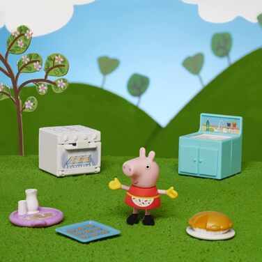 Іграшка для дошкільнят Peppa Pig Peppa's Club Пеппа любить випікати маленькі космічні кораблики, включає 1 фігурку та 5 аксесуарів, для дітей віком від 3 років, F4393, різнокольоровий