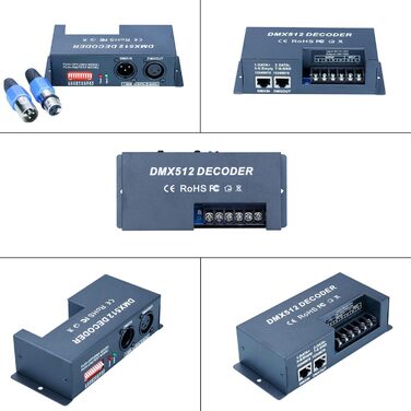 Драйвер контролера світлодіодного дедера JOYLIT DMX512 постійного струму 12 В 24 В 4 канали 4x4A для світлодіодної стрічки RGBW 5050 3528