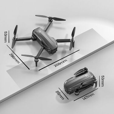 Дрон із камерою DEERC EIS 4K із 2-осьовим підвісом для дорослих, дрони D65 із дистанційним керуванням вагою до 249 г, GPS Follow M