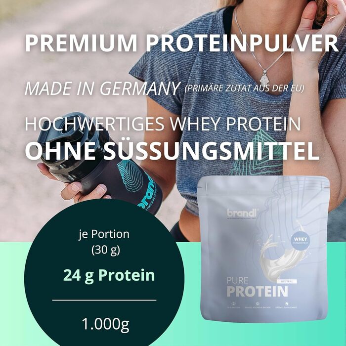 Протеїновий порошок brandl Protein Powder, Neutral, 1000 г