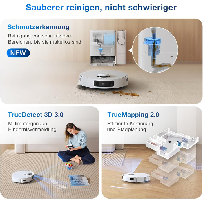 Комбінований пилосос ECOVACS DEEBOT T30S Combo з функцією миття підлоги та акумуляторним ручним пилососом, універсальна станція дл