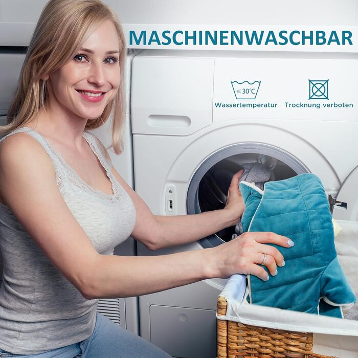 Повністю зважений грілка для шиї та плечей Comfytemp з 9 налаштуваннями нагріву, автоматичне вимкнення 0,5-9 год, грілка для шиї 1 кг, грілка для плечей, електрична грілка, подарунки для мам, жінок, мами, тата, синій, 53x48 см