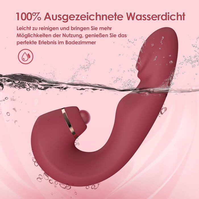 Вібратор Pangpangmi Dildo Clitoris G-Spot, секс-іграшка для жінки, 3 в 1 з 10 режимами вібрації та 5 режимами облизування та 5 режимами пульсації Вібраційна еротична секс-іграшка, винно-червона