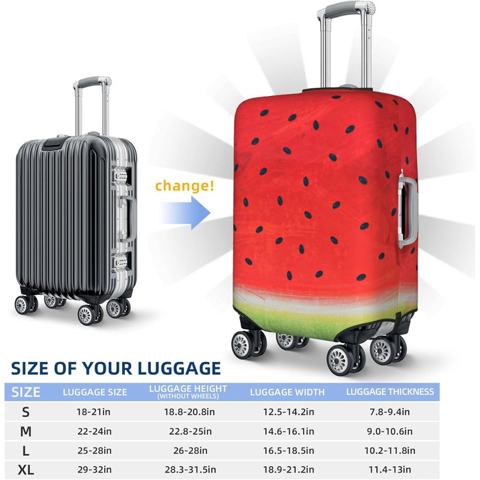 Чохол для валізи Кавун BAFAFA, захисний еластичний чохол від подряпин та пилу, чорний, розмір 80