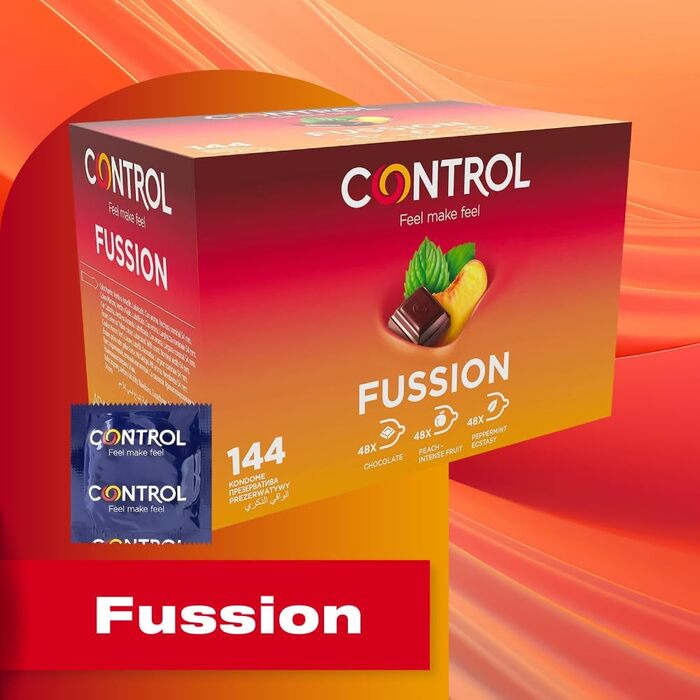 Презервативи CONTROL FUSSION з натурального латексу з різними смаками - 144 шт. и