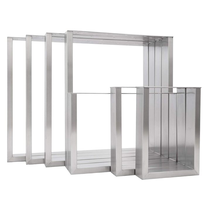 Прямокутний каркас столу Natural Goods Berlin 2 шт. з нержавіючої сталі Легке складання Металеві ніжки столу Полозки столу ідеально підходять для проектів &quotзроби сам&quot, таких як обідній стіл, письмовий стіл, журнальний столик, лавка 100x72 см Ш1000